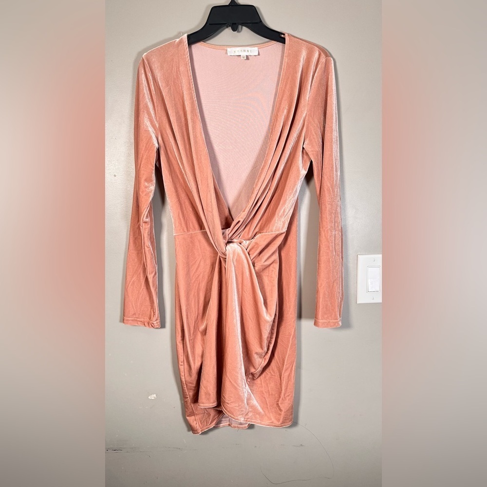 Meshki blush velvet pink  mini dress